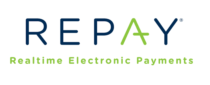 REPAY logo with green and blue text for electronic payments.